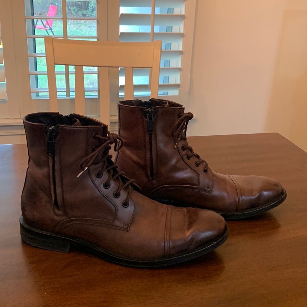 Brown leather boots size 12